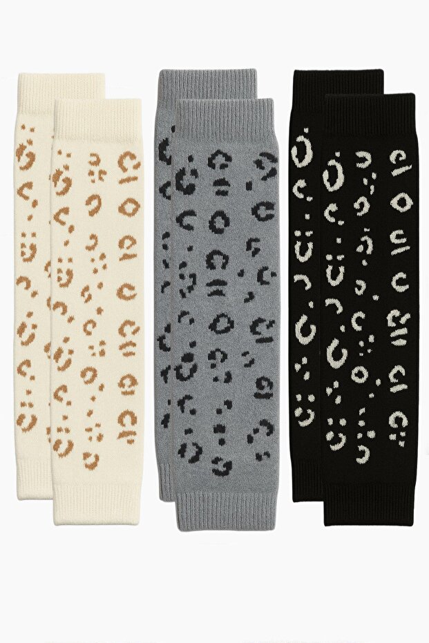 3 قطع من الجوارب القطنية الأساسية ذات النقوش - 1