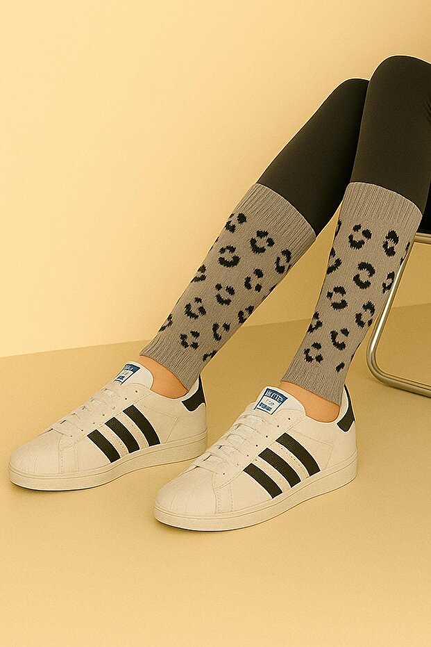 3 Basic Patterned Leggings with Cotton Content - 7