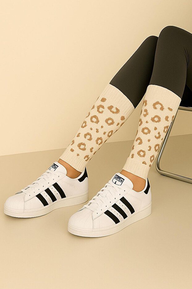 3 Basic Patterned Leggings with Cotton Content - 8