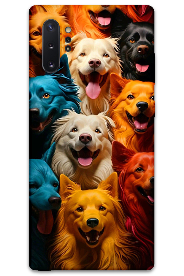 Samsung Galaxy Note 10 Plus Case Hd Pattern Printed Back Cover - Colorful Dogs