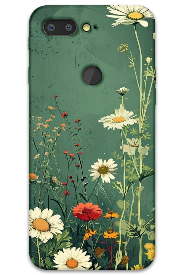 General Mobile Gm 9 Pro Case Hd Pattern Printed Back Cover - Green Daisy
