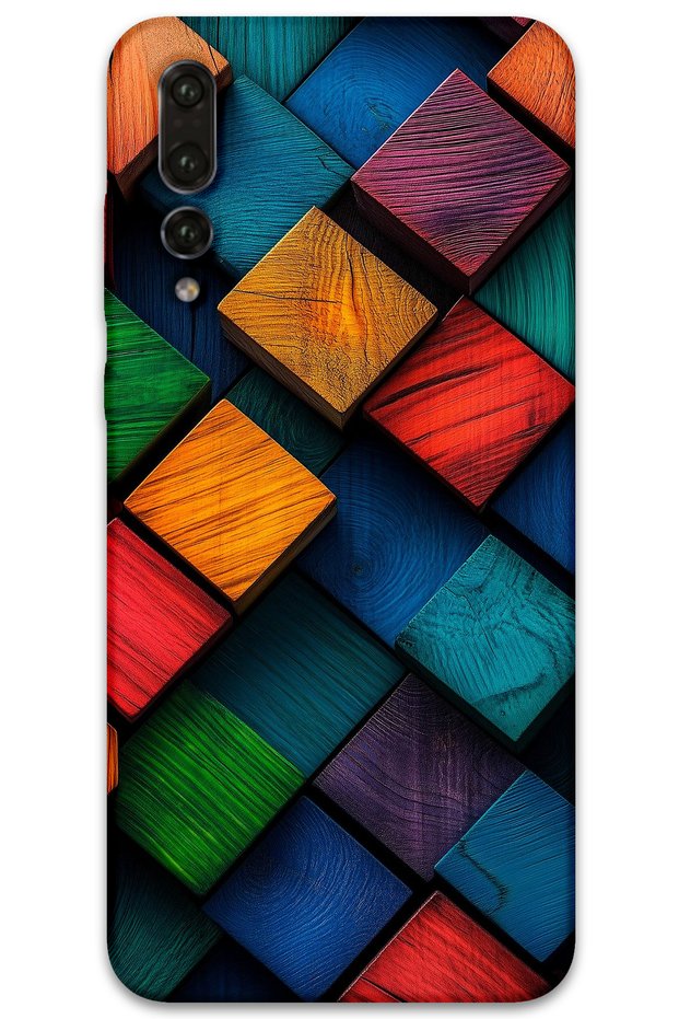 Huawei P20 Pro Case Hd Pattern Printed Back Cover - Square Pattern
