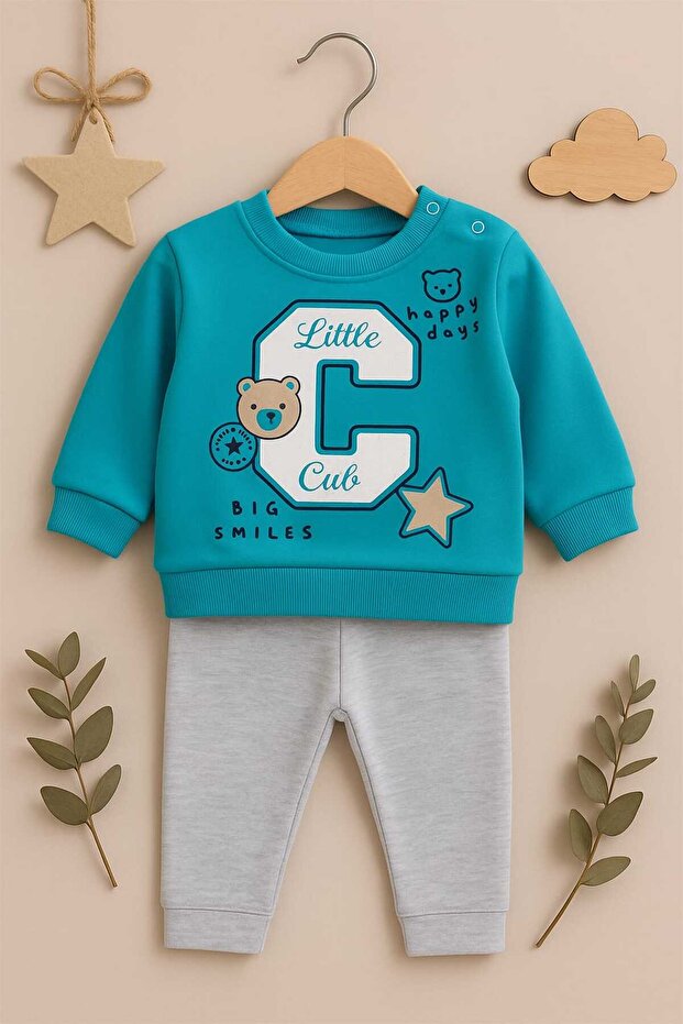 Patterned Double Baby Boy Set - 3