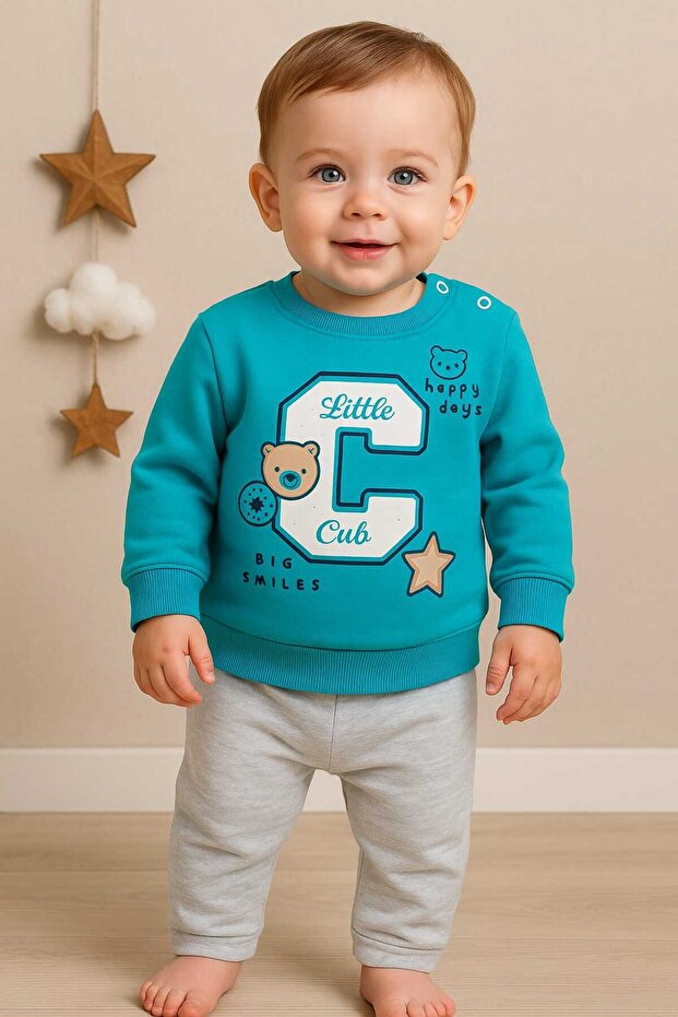 Patterned Double Baby Boy Set - 2