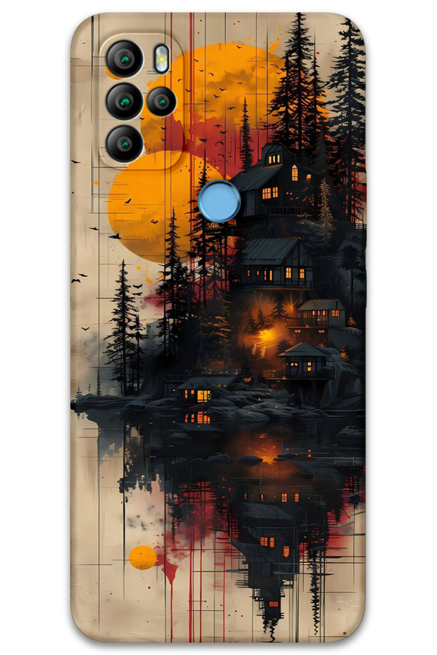General Mobile Gm 21 Pro Case Hd Pattern Printed Back Cover - Wooden Houses