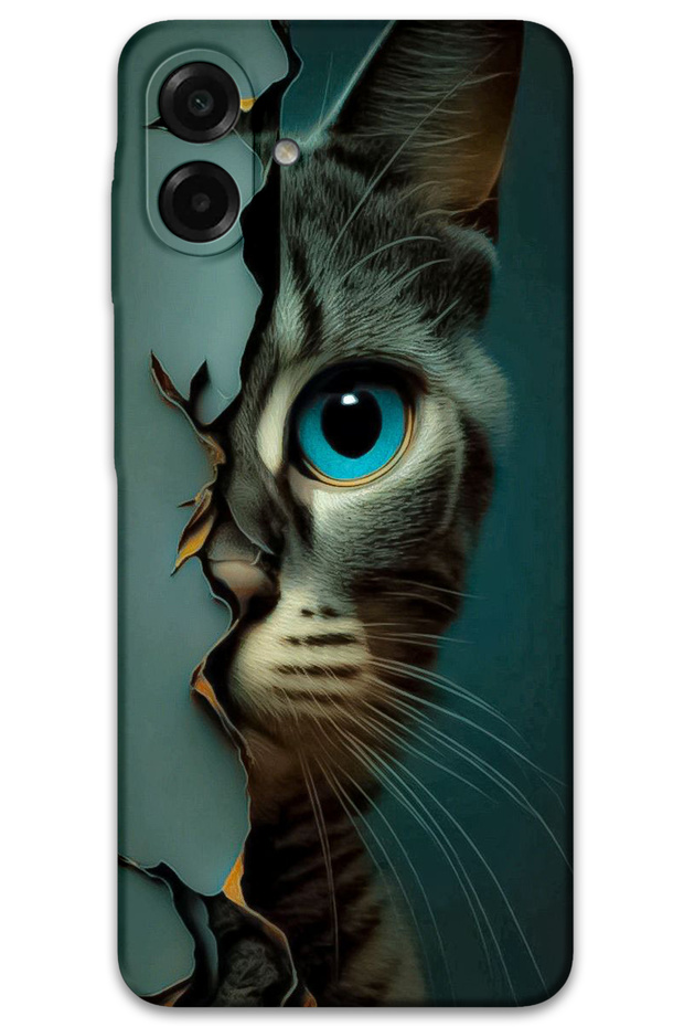 Samsung Galaxy A07 Case Hd Pattern Printed Back Cover - Blue Cat