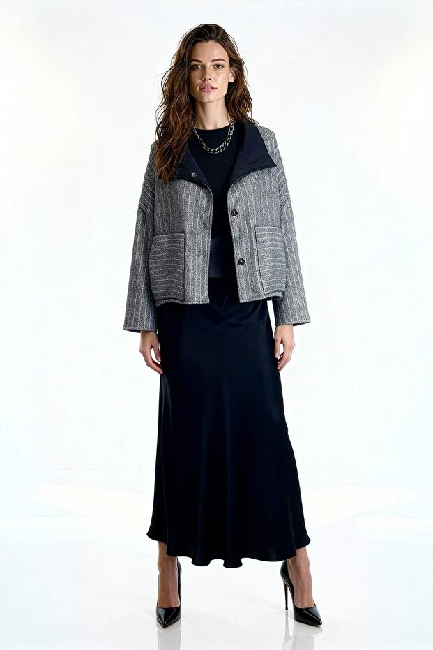 Çift Taraflı Oversize Ceket - 1