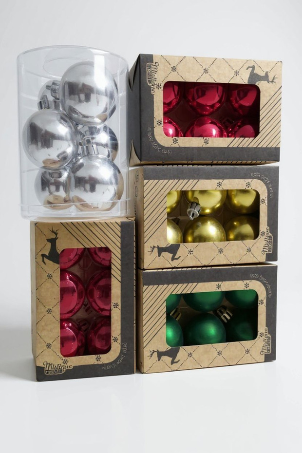 New Year's Ornament Balls 4 cm 30 Pcs Mixed Colors