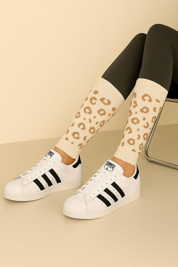 3 قطع من الجوارب القطنية الأساسية ذات النقوش - 5