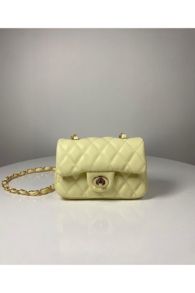 Mini Quilted Knitted Chain Women's Hand and Shoulder Bag (Check the Dimensions and Place Your Order)