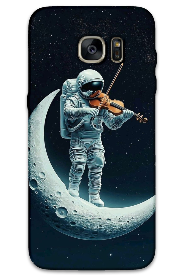 Samsung Galaxy S7 Edge Case Hd Pattern Printed Back Cover - Astronaut Violin
