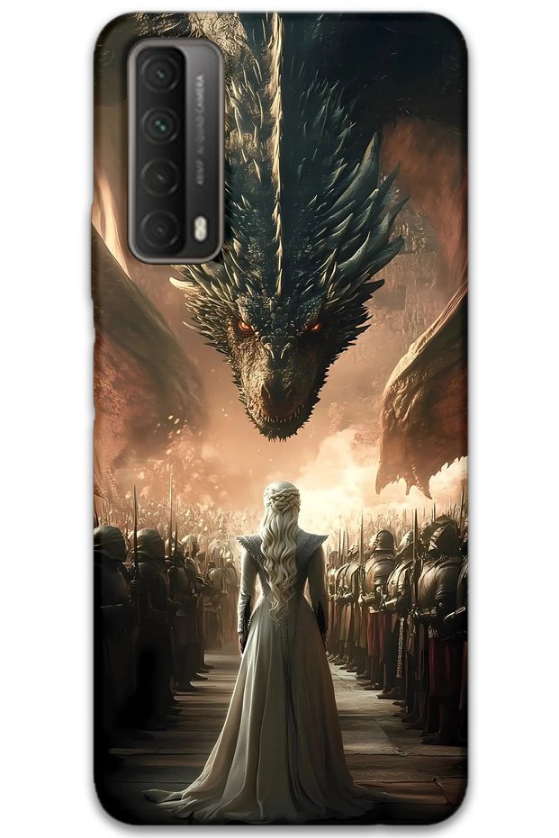 غطاء خلفي متوافق مع هاتف Huawei P Smart 2021 بنمط HD مطبوع - Dragons