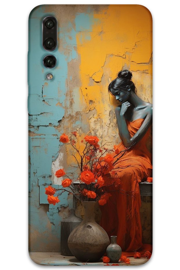 Huawei P20 Pro Case Hd Pattern Printed Back Cover - Lonely Woman