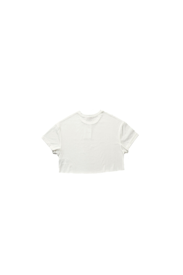 Fiora White Crop Basic T-Shirt - 2
