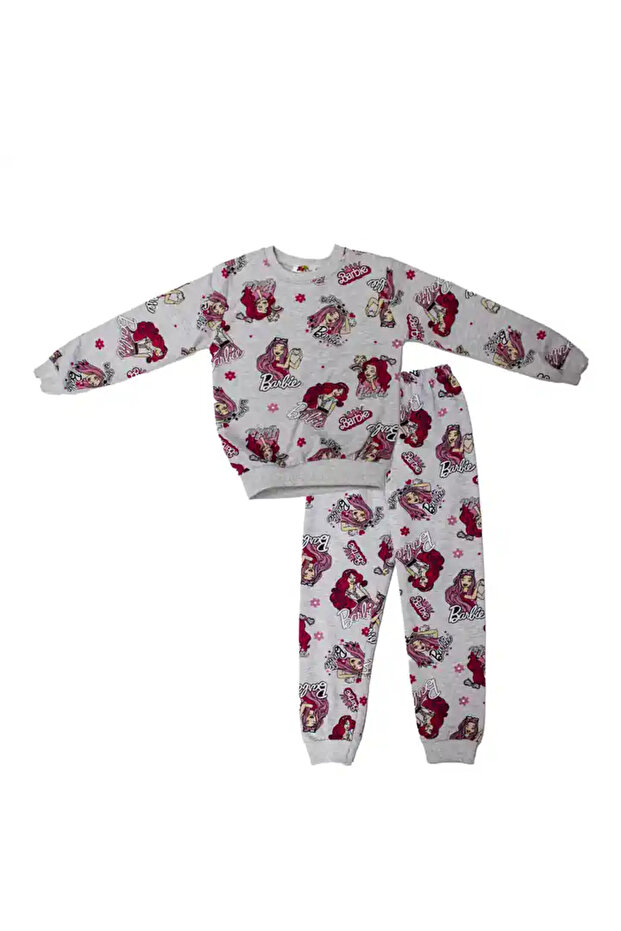 Gray and pink barbie pajama set