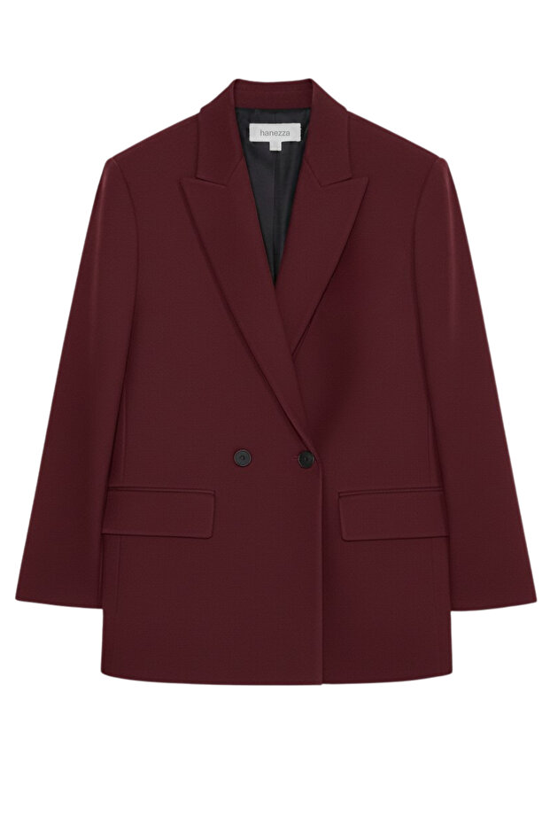 Çift Düğmeli Blazer Ceket | Plus Size - 6