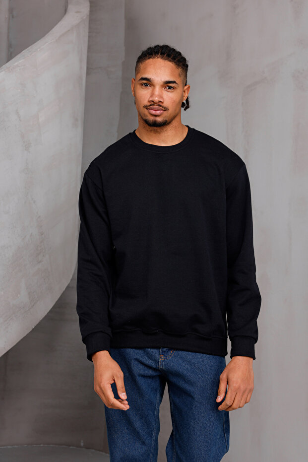 Men's Basic Crew Neck Sweatshirt - 2