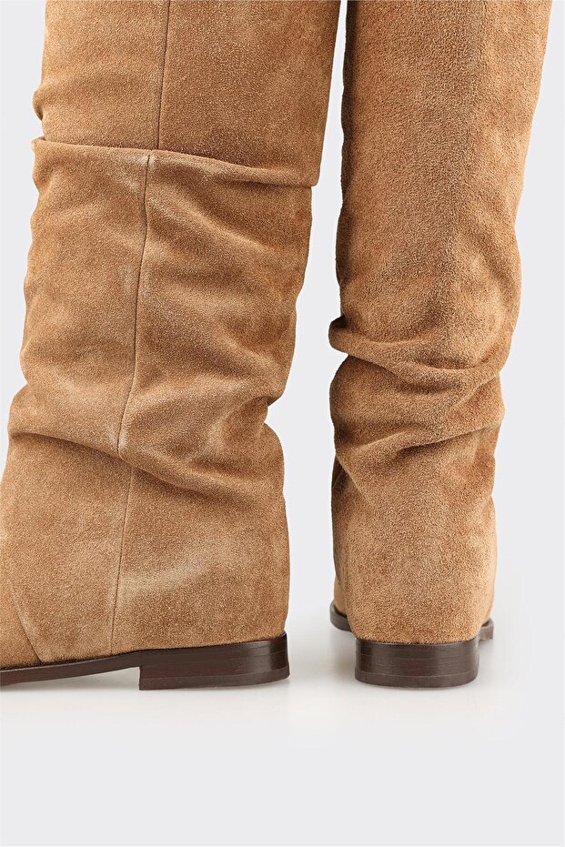 Taba Deri Kadın Çizme - 4