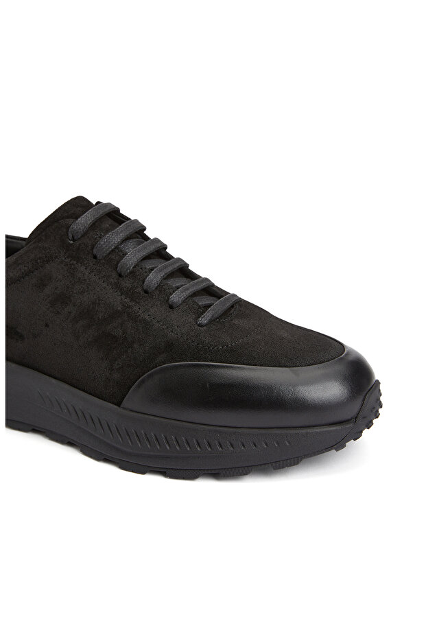 Siyah Erkek Deri Sneaker - 6