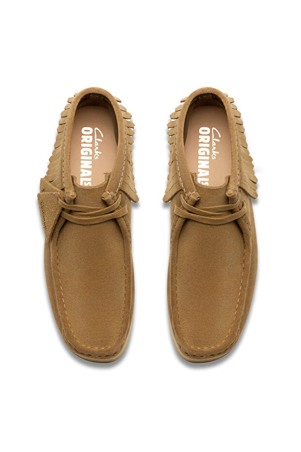 Süet Kahve Kadın Bot WBWedge Fringe - 5