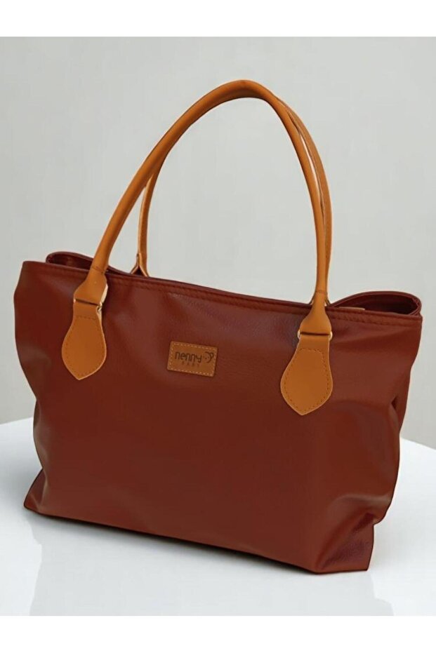 Leather Mother Baby Shoulder Bag - Burgundy