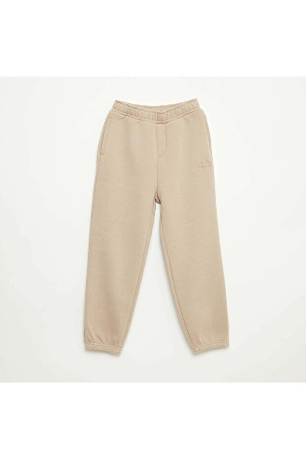 Solid Warm Fleece-Lined Joggers BEIGE - 2