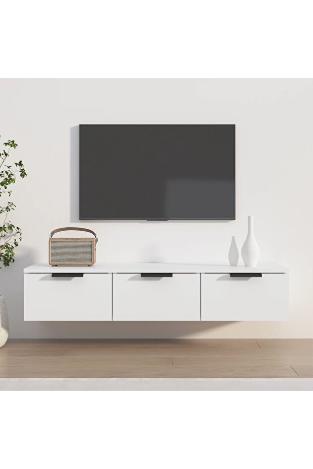 Wall Cabinet White 102x30x20 cm Engineered Wood