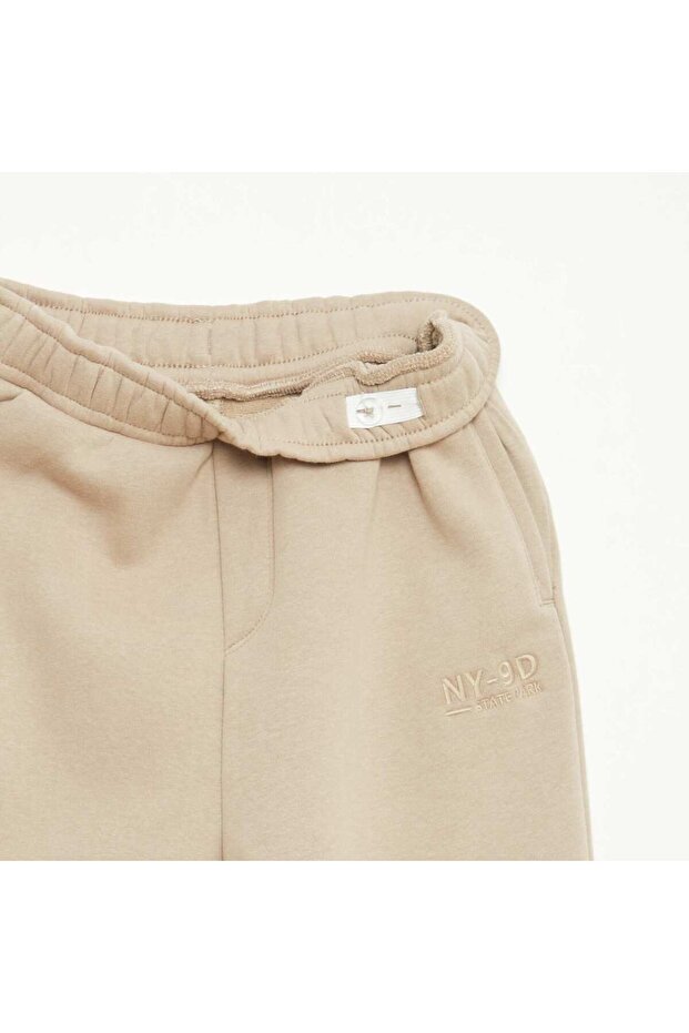 Solid Warm Fleece-Lined Joggers BEIGE - 7