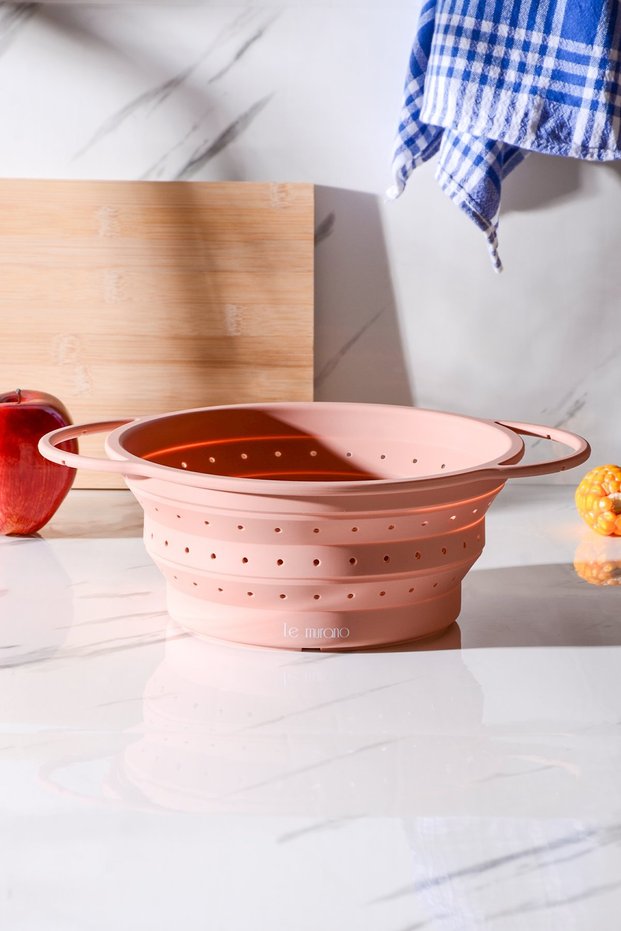 Flow Foldable Heat Resistant Silicone Strainer 23 cm |   Pink