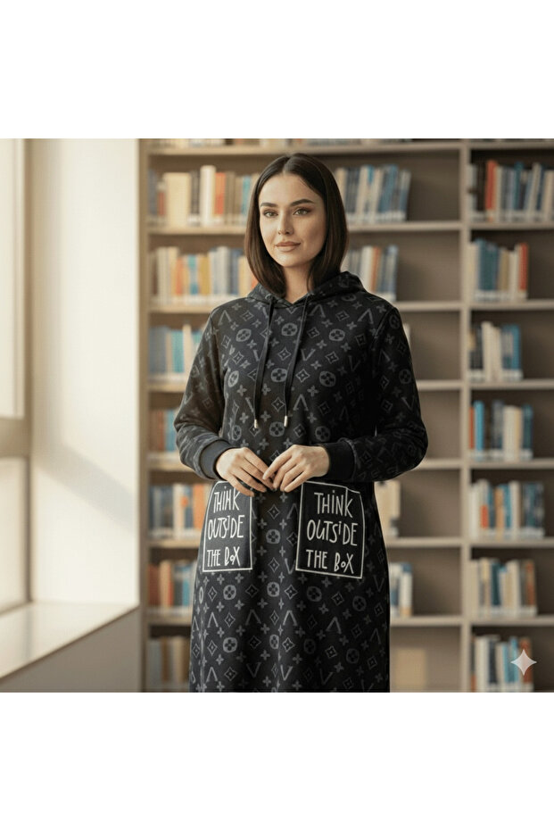 Modern caftan with a hood