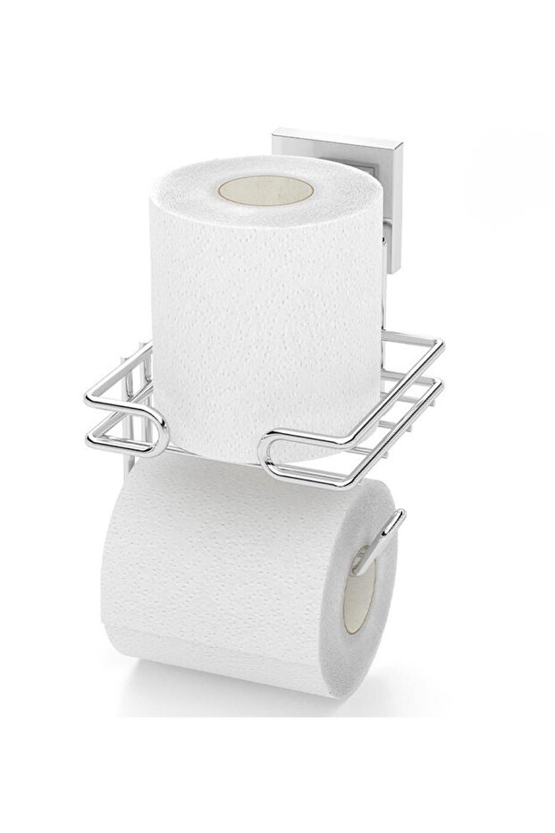 Tekno Tel Ef-275 Chrome Refillable Toilet Paper Holder | Adhesive/Screw Hole-Free Metal Wc Holder