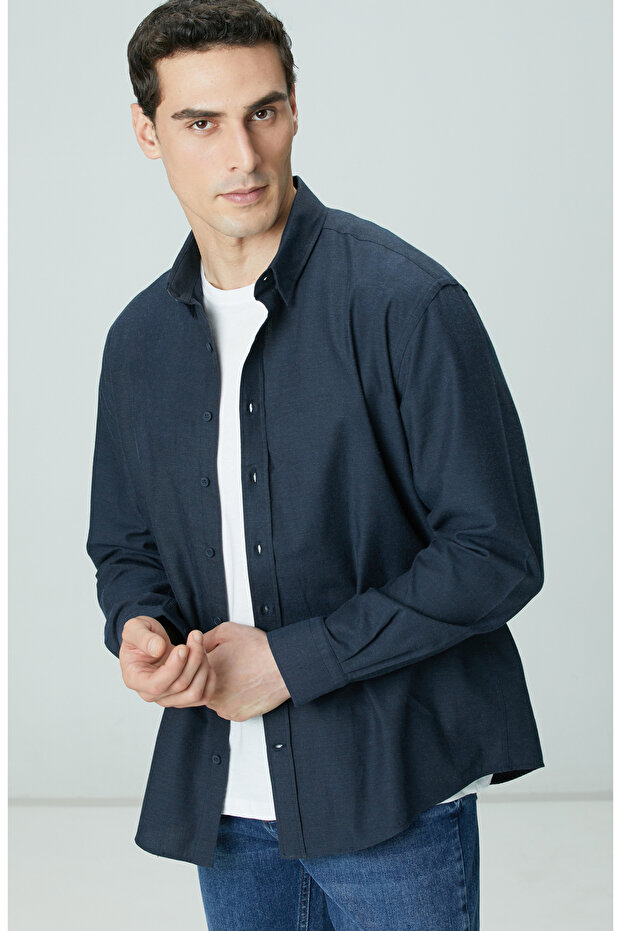 Lacivert Flanel Gömlek - 2