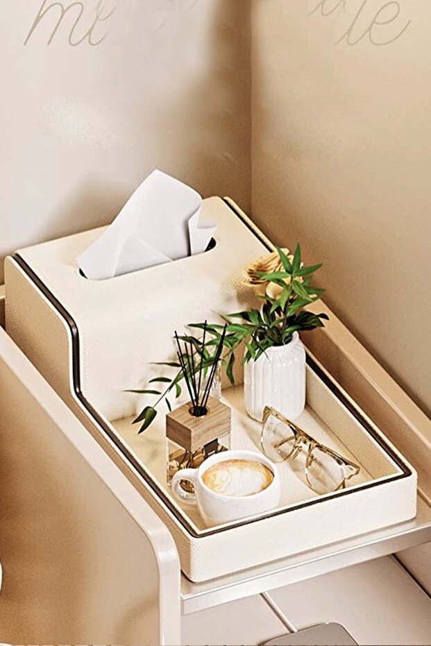 علبة مناديل بمنظم بتصميم فاخر - أناقة في كل التفاصيل