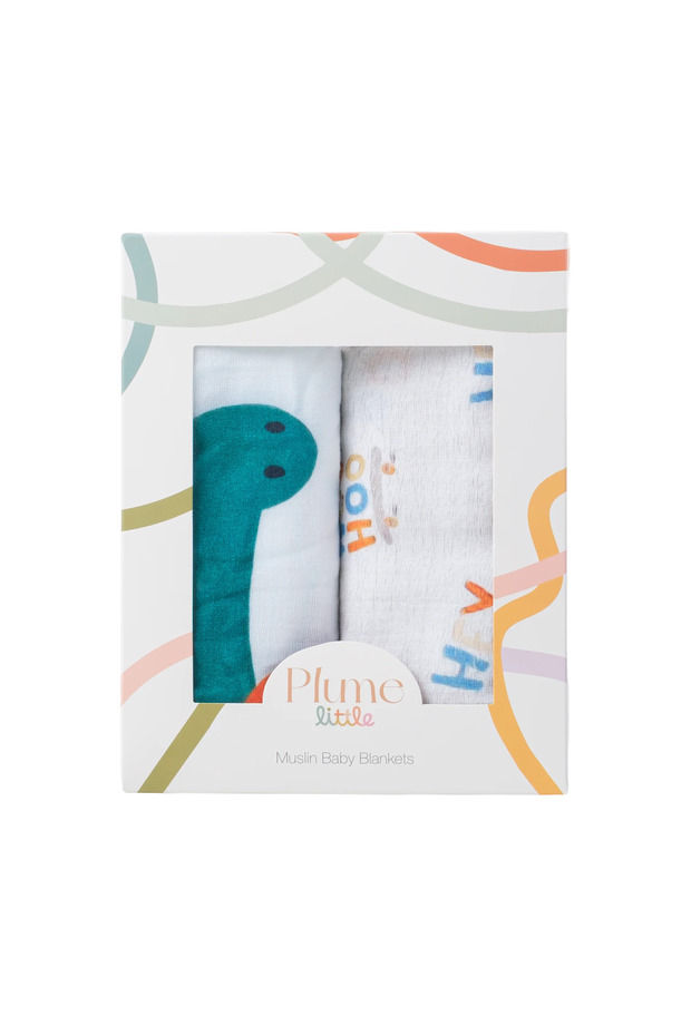 Plumehome Set of 2 Baby 100% Cotton Muslin Coverlet Set 95X95
