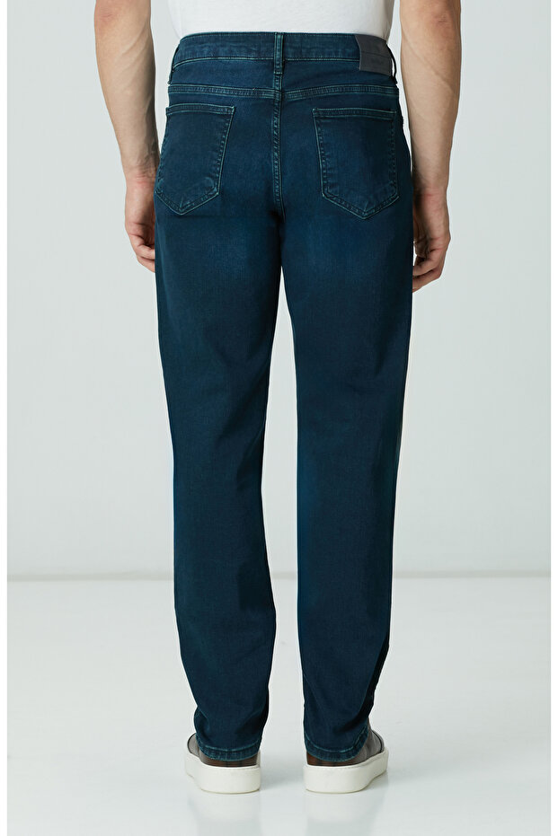 Lacivert Örme Denim Pantolon - 3