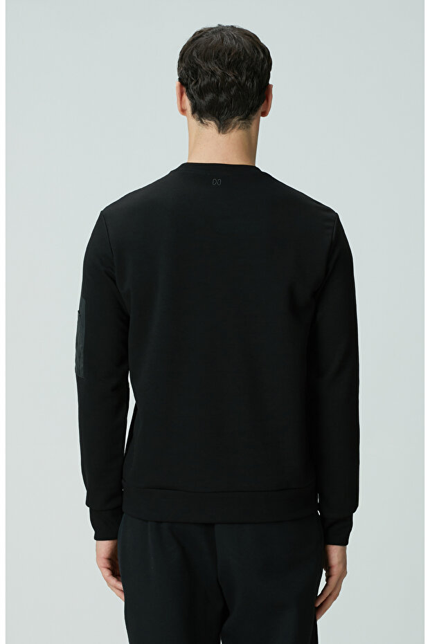 Siyah Fermuar Detaylı Sweatshirt - 5