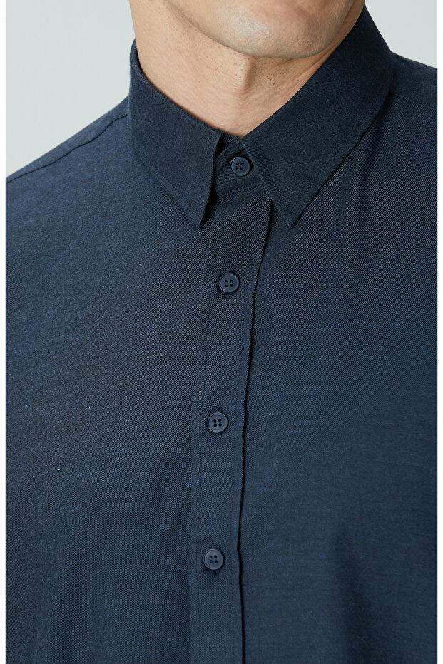 Lacivert Flanel Gömlek - 6