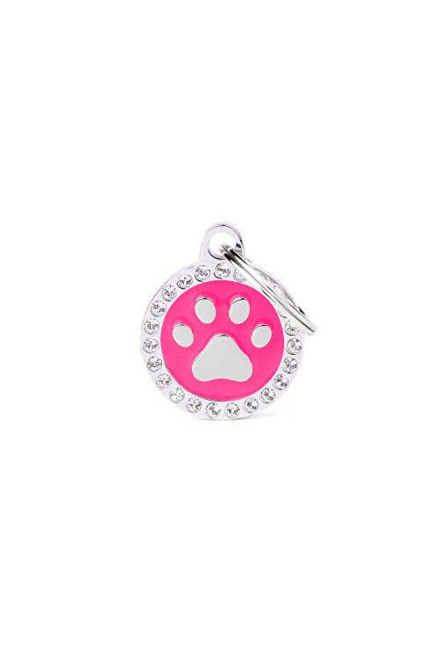 Glam Circle with Paw ID Tag - FUCHSIA/SMALL