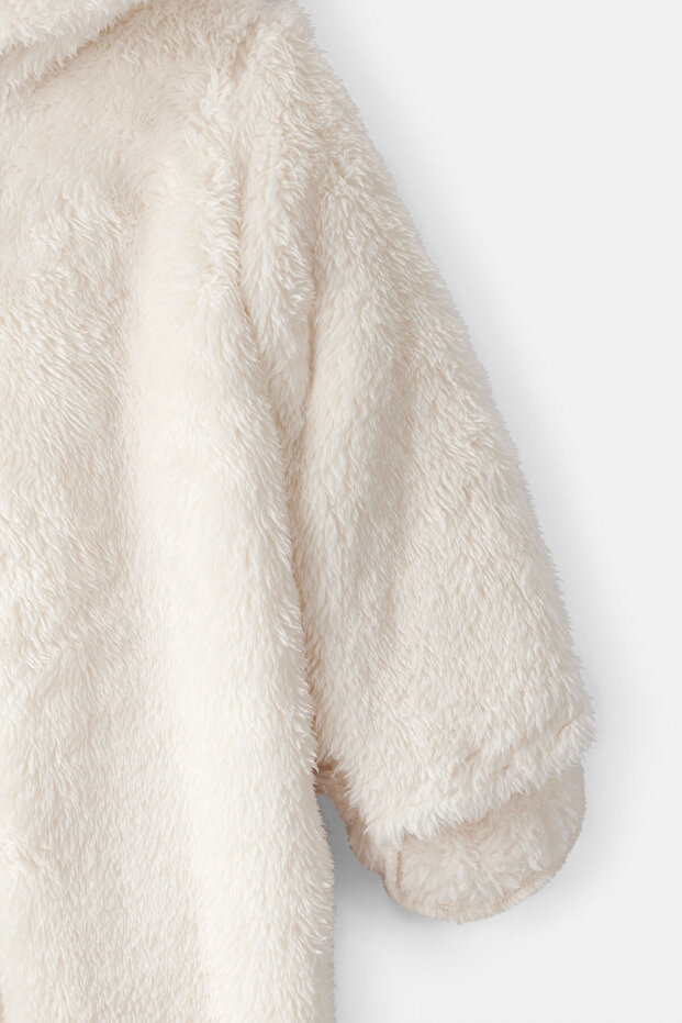 Bebek Ekru Kapüşonlu Tulum - 2