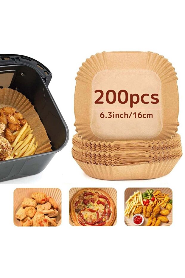 Air Fryer Disposable Paper Liners 200 PCS, Non-Stick Round Baking Paper