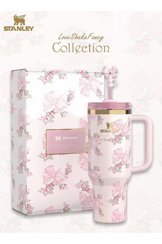 Stanley LoveShackFancy H2.0 Flow State 40oz Rosa Beaux Pink Tumbler