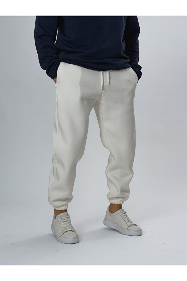 Fleece-Lined Ecru Men's Jogger Tracksuit Coc2551