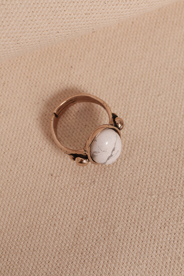 خاتم أصلي بيضاوي الشكل قابل للتعديل مرصع بحجر هافليت - 2