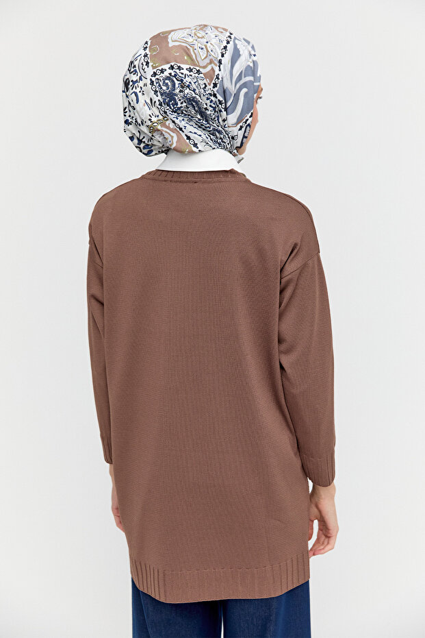 Süs Düğmeli Triko Tunik - 5