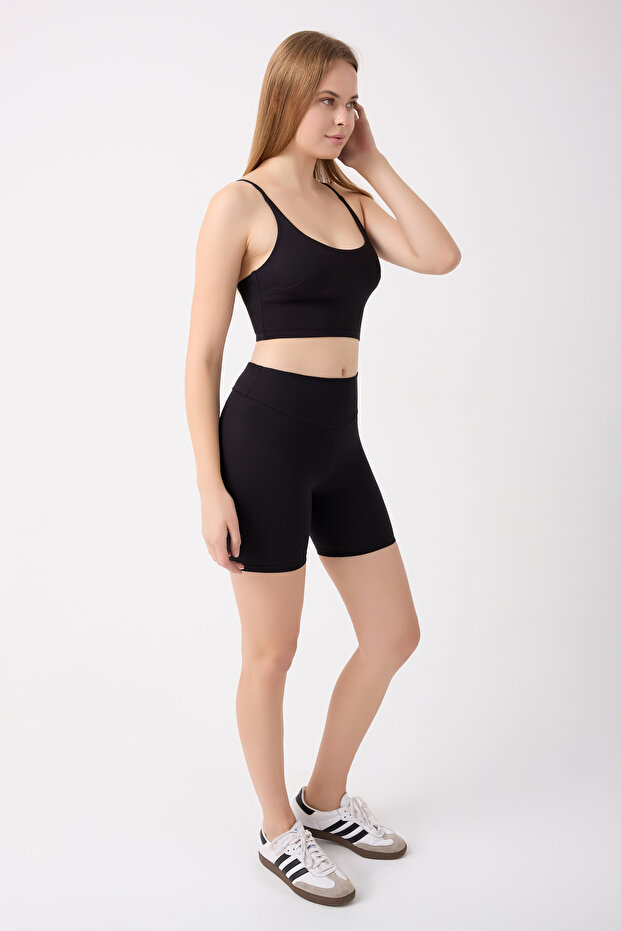 Yüksel Bel Push Up Toparlayıcı Esnek Şort - 5