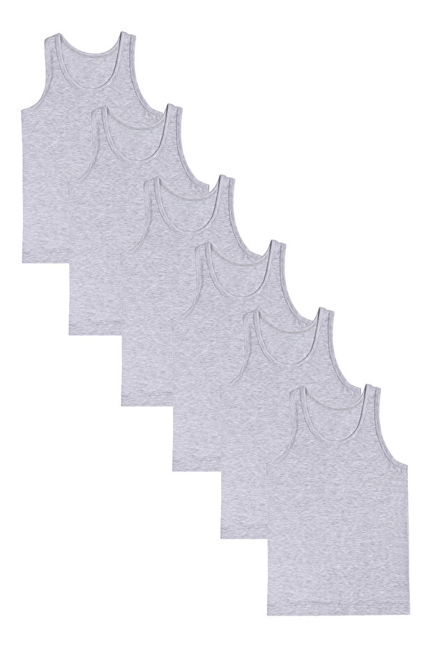 Men's Gray 6-Pack Cotton Combed Undershirts