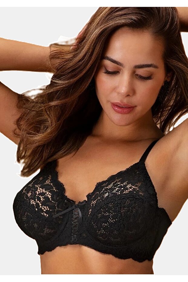 Women's Lace Detailed Underwire (Wire) Minimizer Shaping / Sculpting Bra