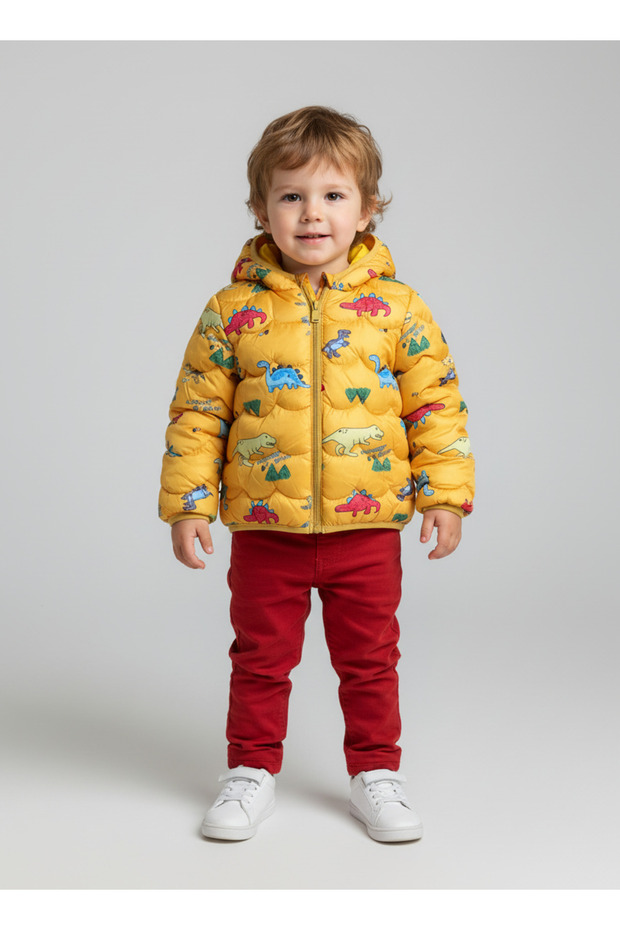 Çocuk Dinazor Desenli Şişme mont - 2