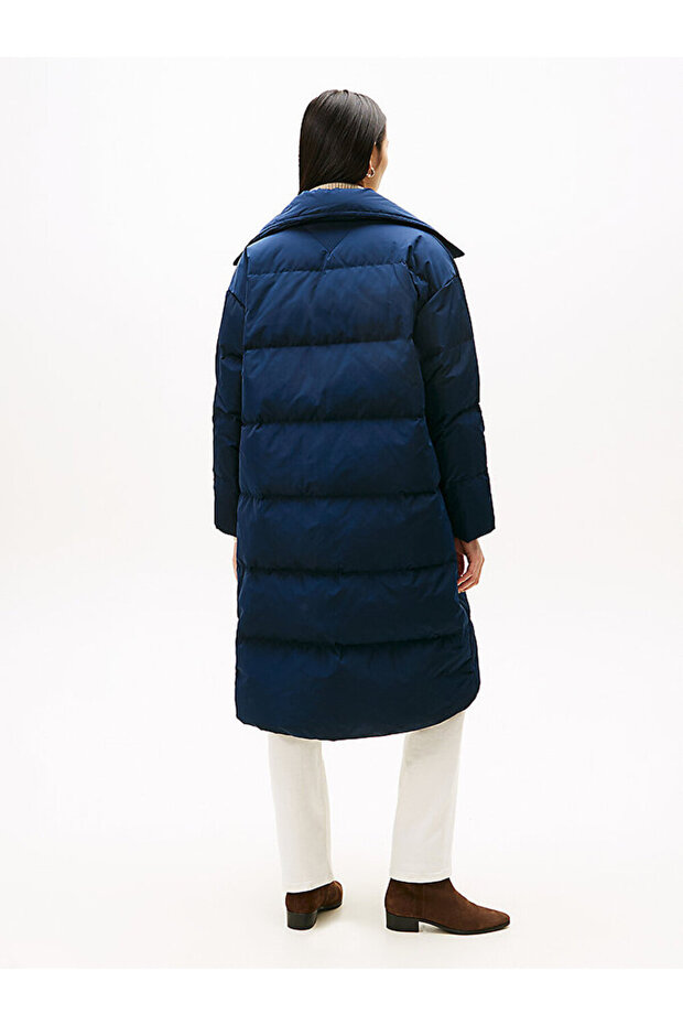 Crest Embroidery Down Puffer Coat - 5
