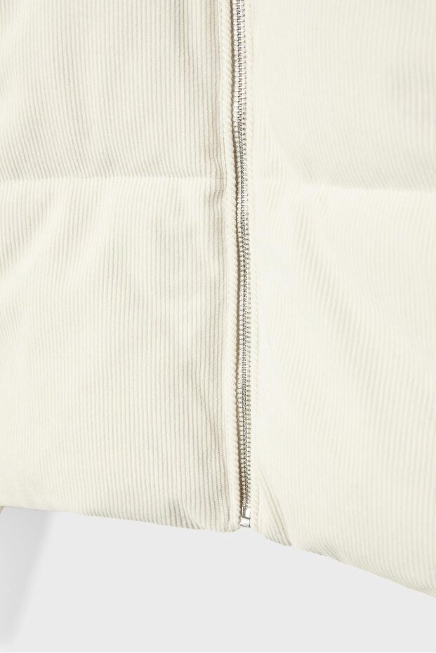 Fitilli kadife şişme mont - 8